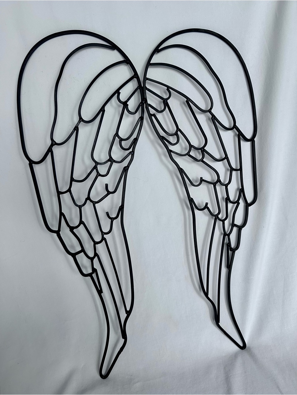 Large Black Metal Angel Wings Wall Art 24” Boho Gothic Decor